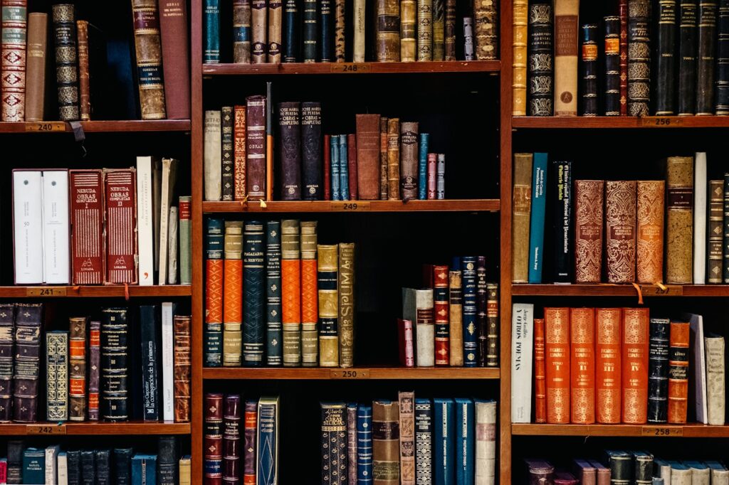 Community members gathering for a discussion inside a public library